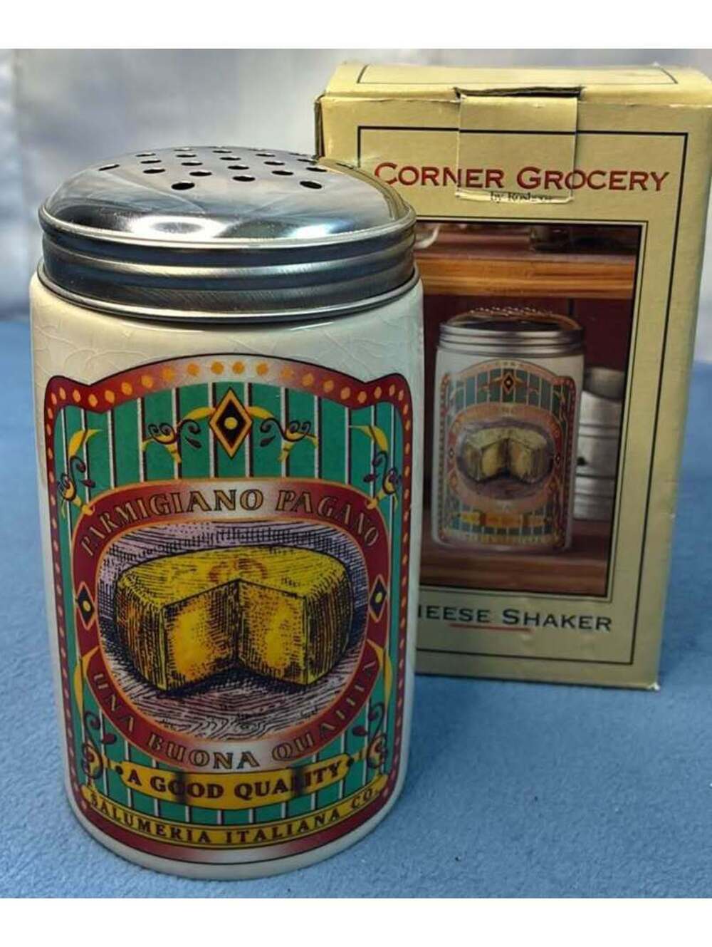 Corner Grocery Parmigiano Pagano Ceramic Cheese Shaker